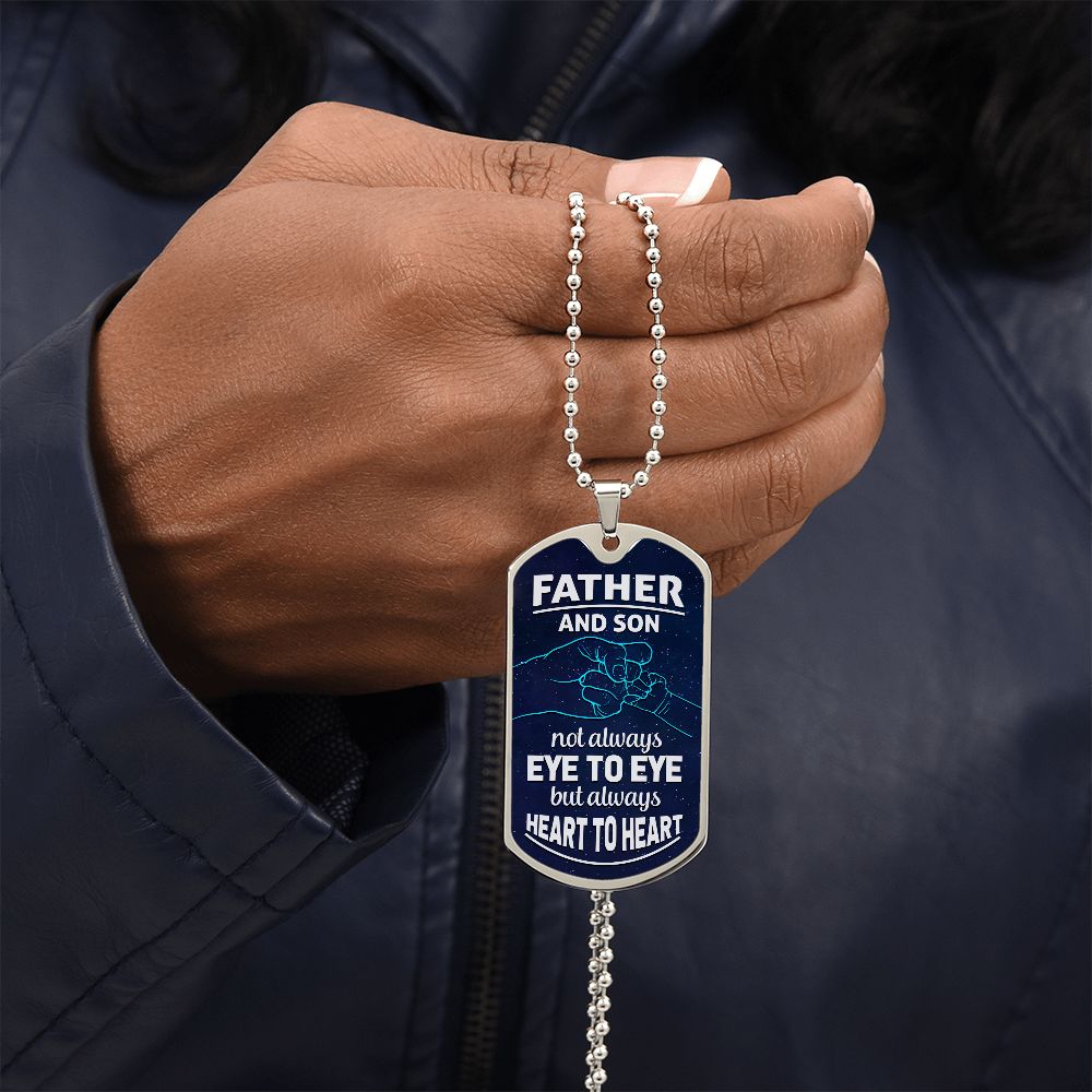 Father and Son Gift | Dog Tag Military Chain style