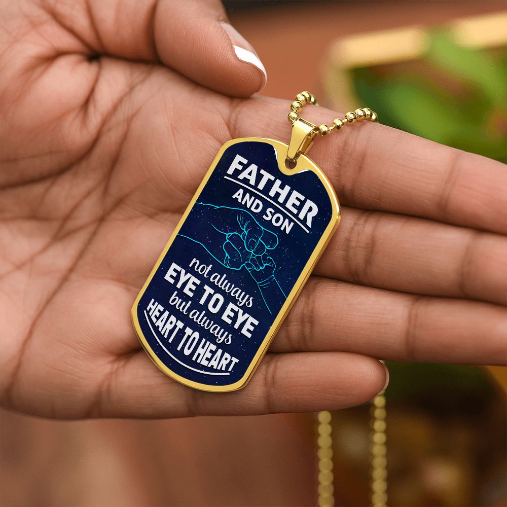 Father and Son Gift | Dog Tag Military Chain style