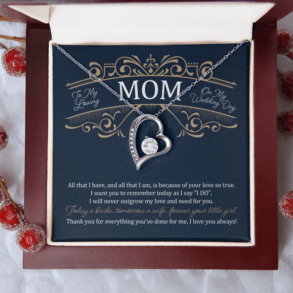 To my loving Mom on my wedding day | Love Heart Necklace