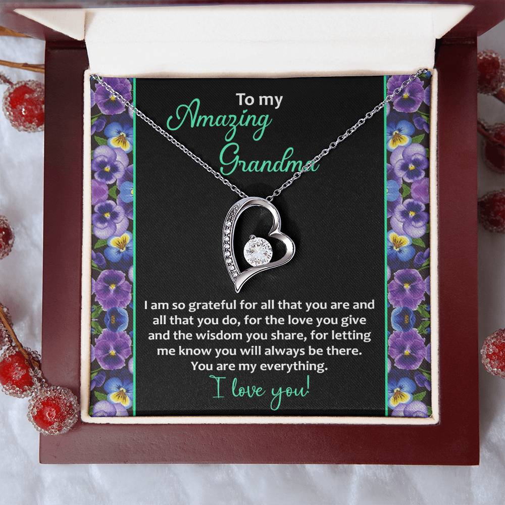 To my Amazing Grandma Love Heart Necklace