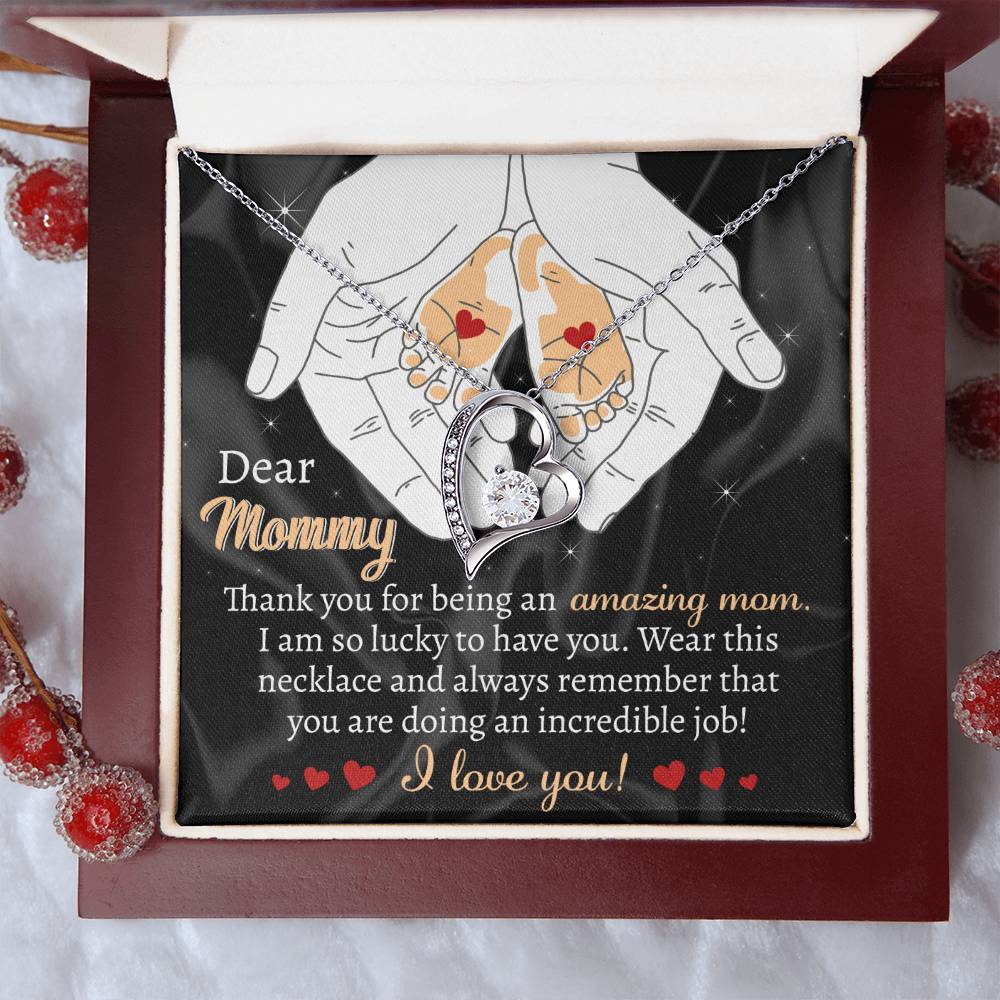 Dear mommy Love Heart Necklace