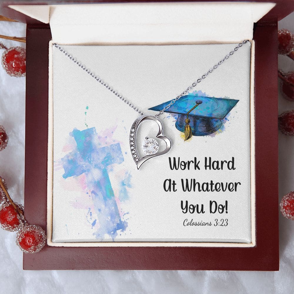 Work hard at whatever you do | Love Heart Necklace
