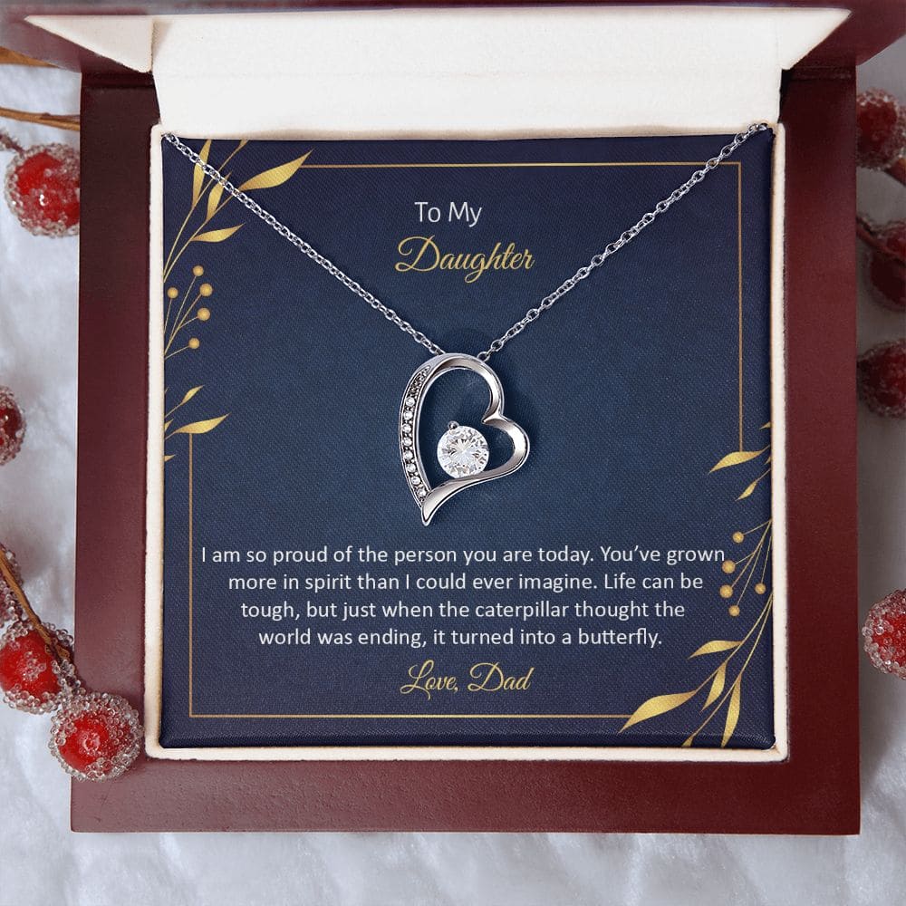 To My Daughter - I am so pround of the person you are today | Love Heart Necklace