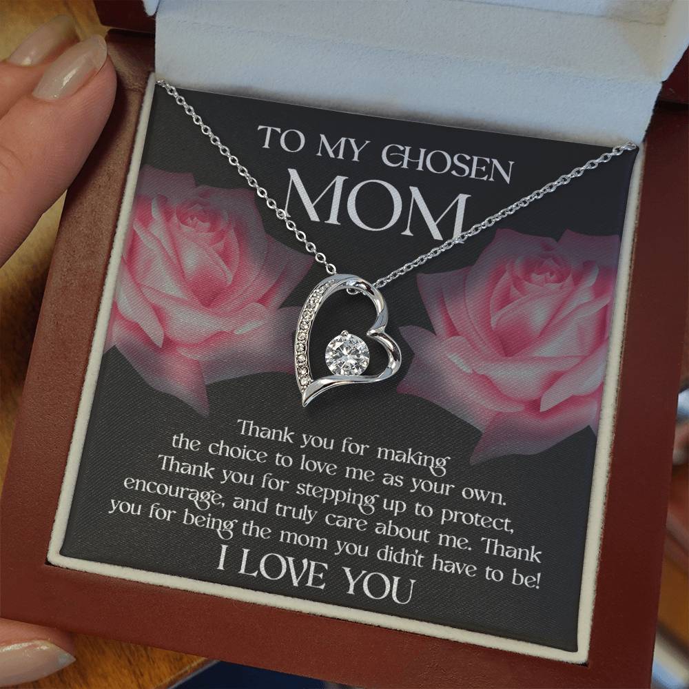 To my Chosen Mom Love Heart Necklace