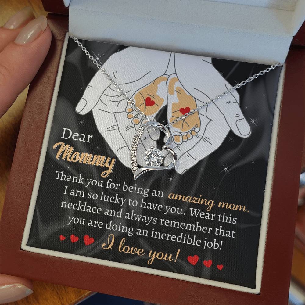 Dear mommy Love Heart Necklace