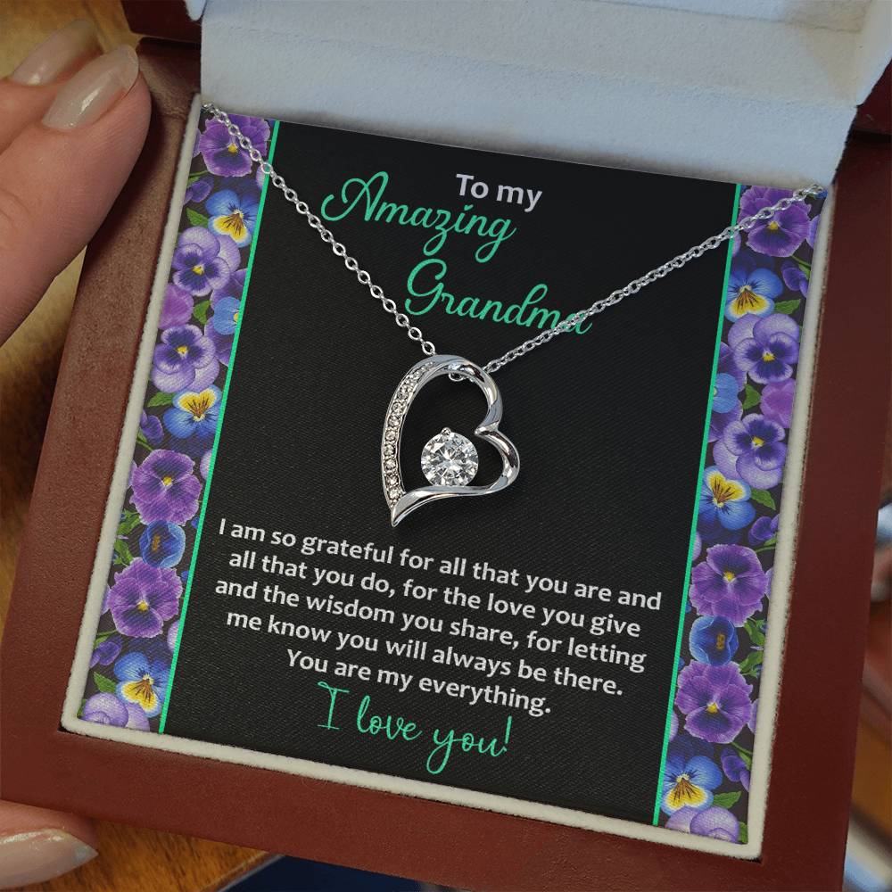 To my Amazing Grandma Love Heart Necklace