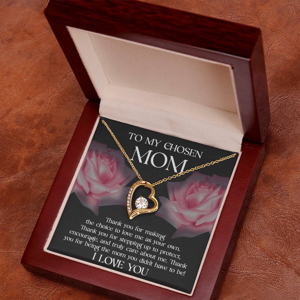 To my Chosen Mom Love Heart Necklace