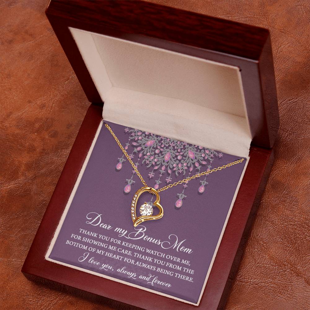 Dear my Bonus Mom Love Heart Necklace