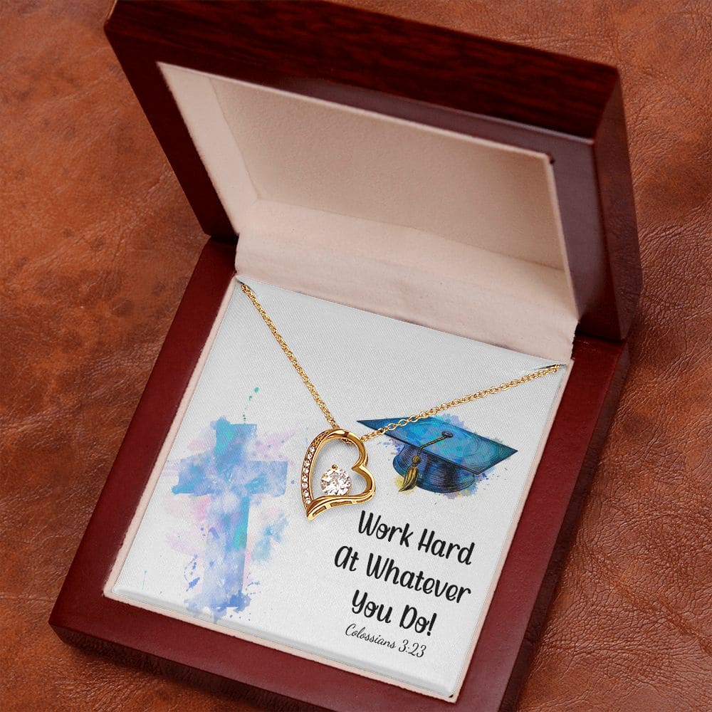 Work hard at whatever you do | Love Heart Necklace