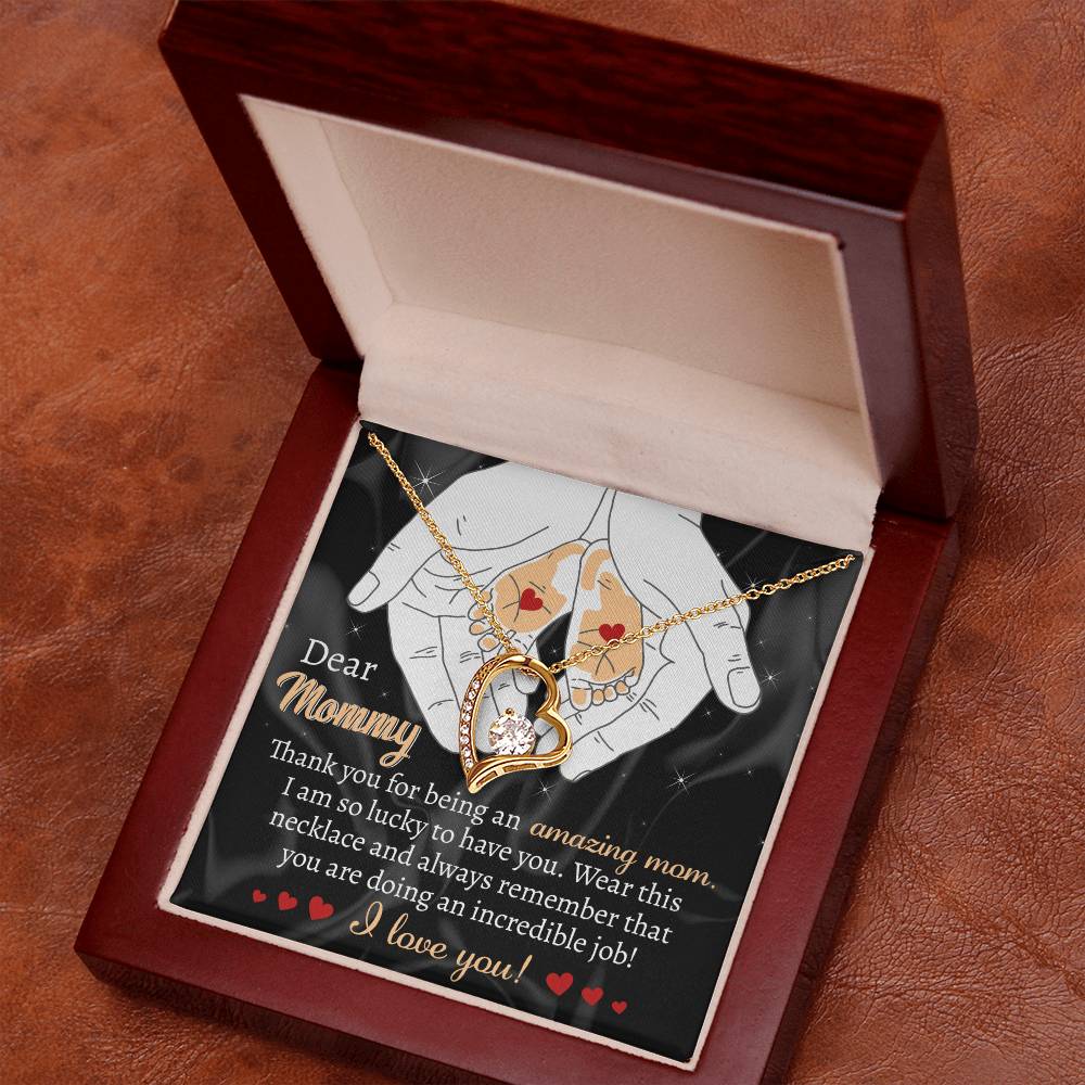 Dear mommy Love Heart Necklace