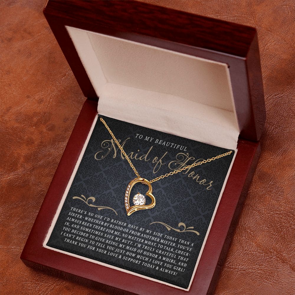 To My Beatiful Maid of Honor | Love Heart Necklace