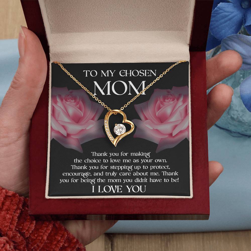 To my Chosen Mom Love Heart Necklace