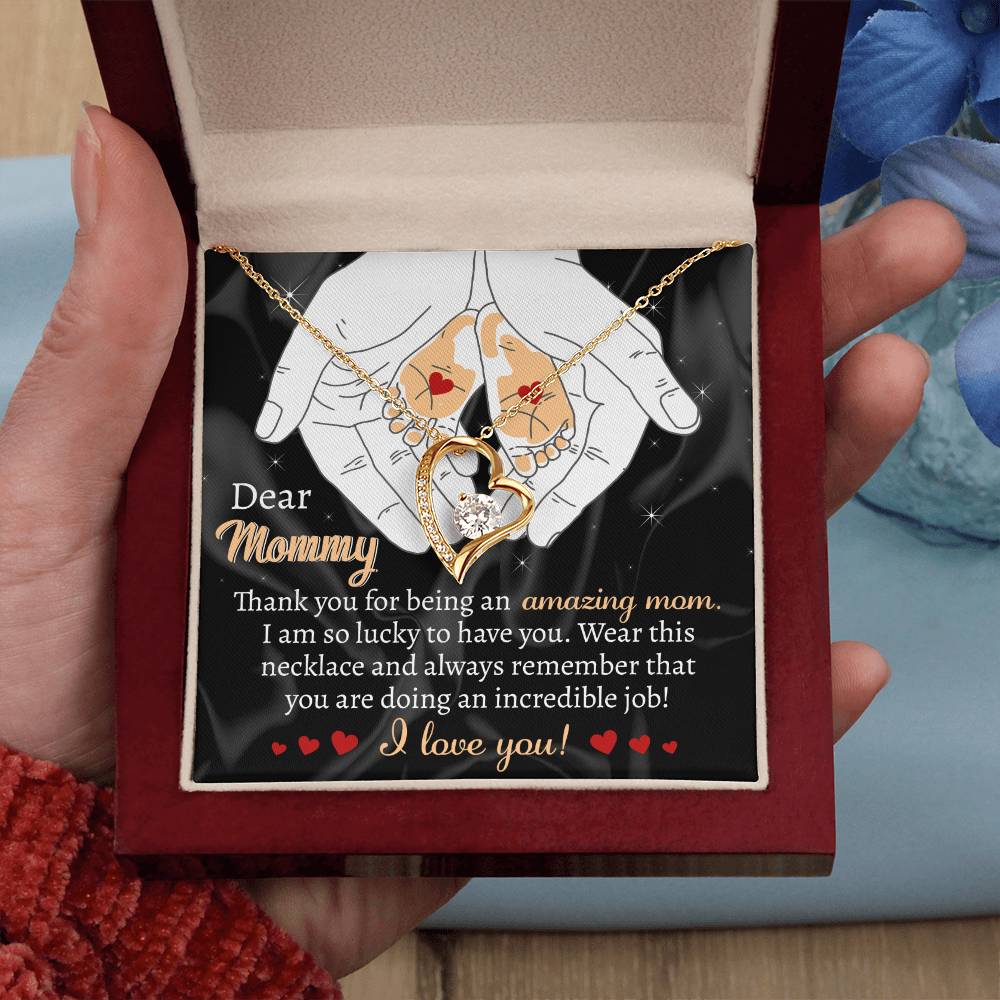 Dear mommy Love Heart Necklace