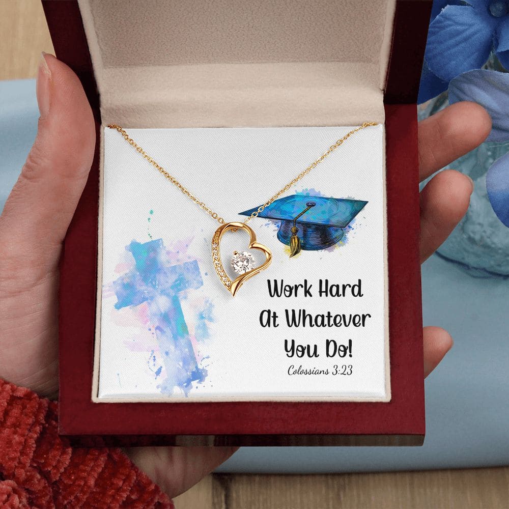 Work hard at whatever you do | Love Heart Necklace