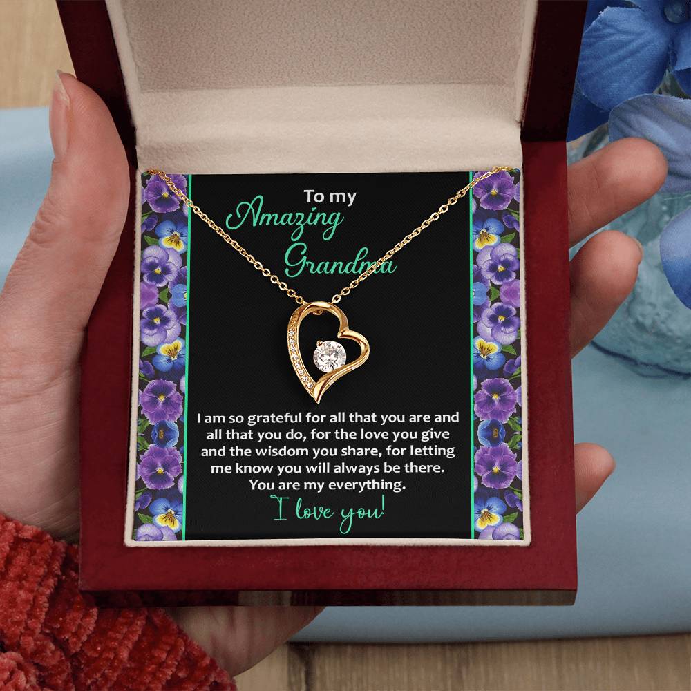 To my Amazing Grandma Love Heart Necklace