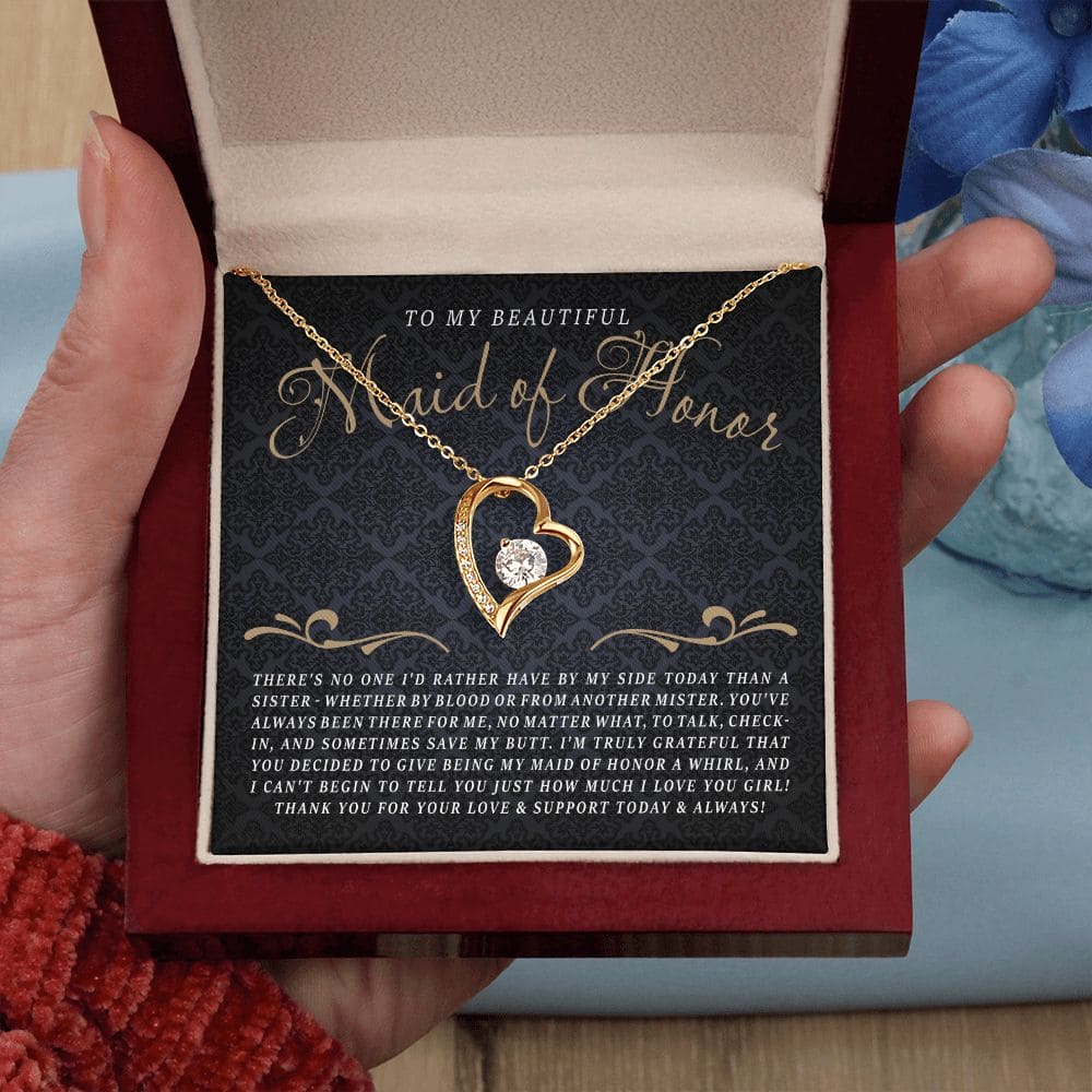 To My Beatiful Maid of Honor | Love Heart Necklace
