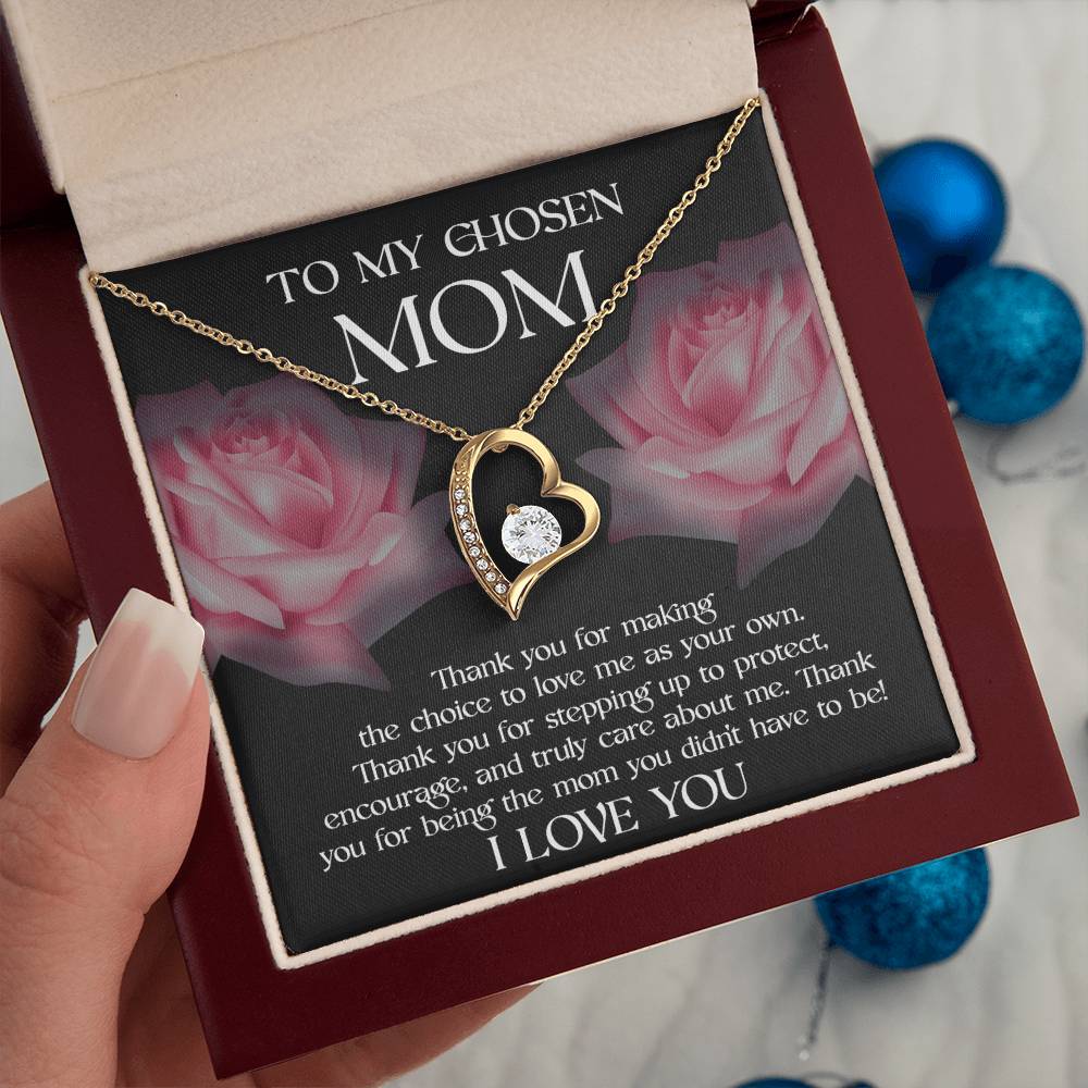 To my Chosen Mom Love Heart Necklace