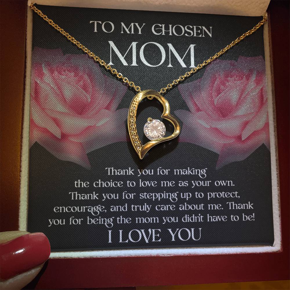 To my Chosen Mom Love Heart Necklace