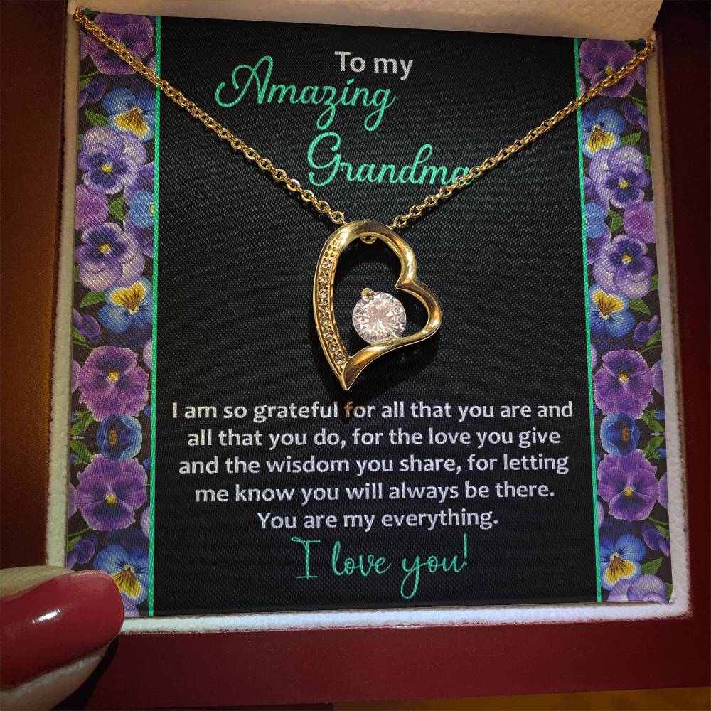 To my Amazing Grandma Love Heart Necklace