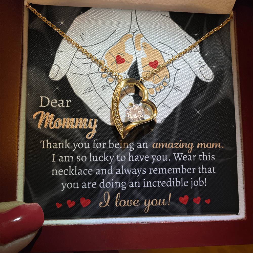 Dear mommy Love Heart Necklace