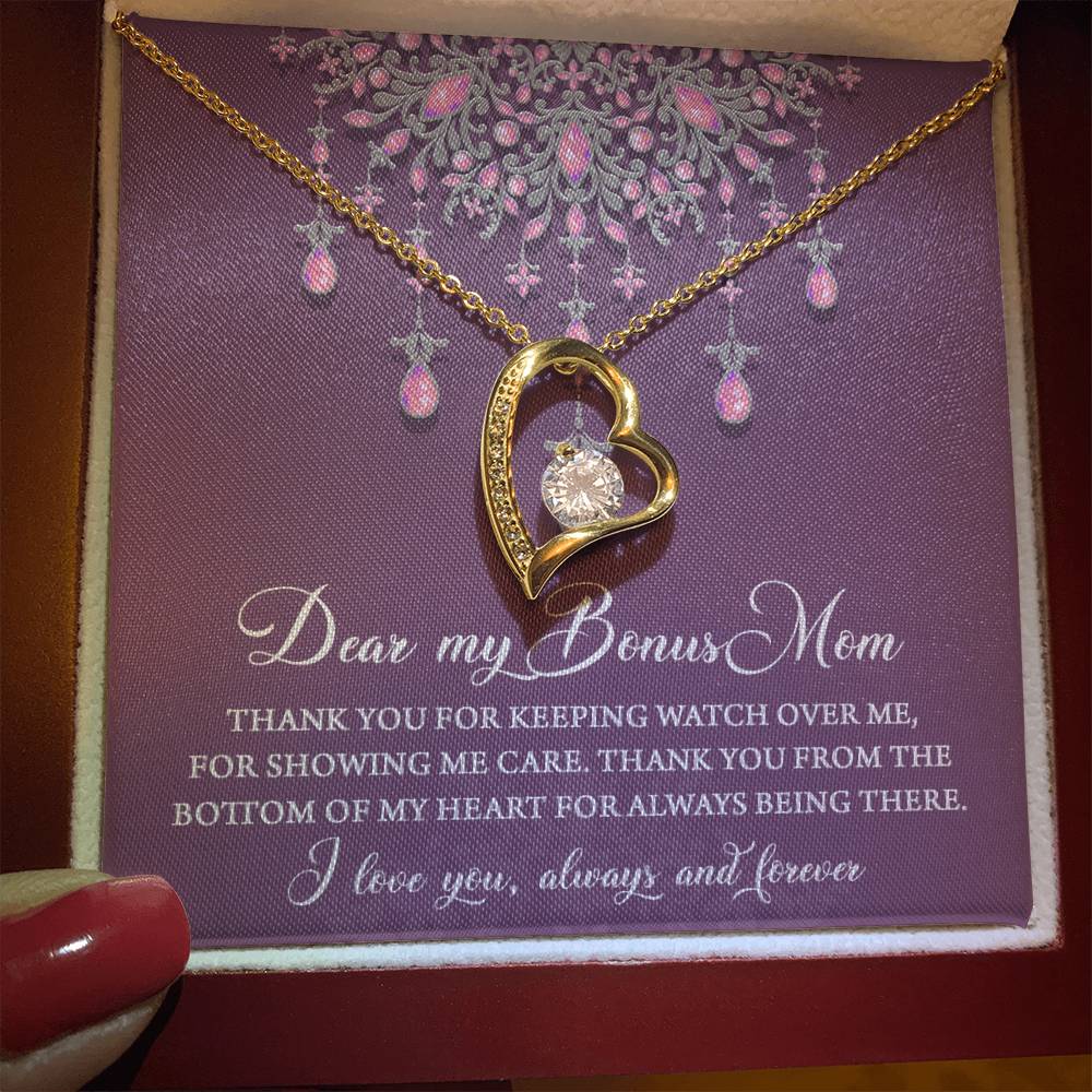 Dear my Bonus Mom Love Heart Necklace