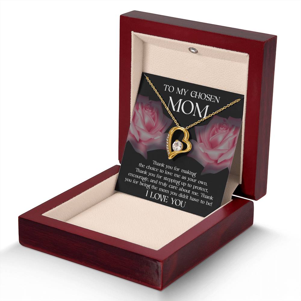 To my Chosen Mom Love Heart Necklace