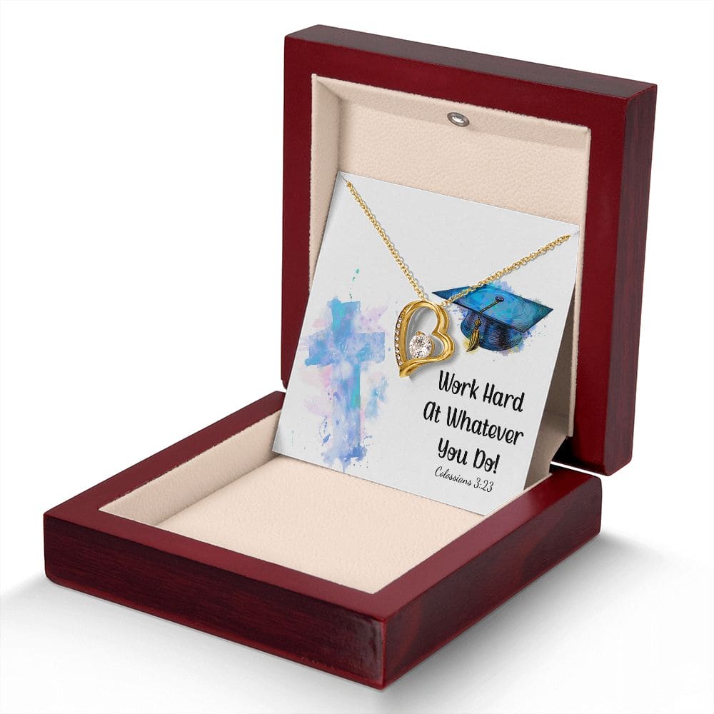 Work hard at whatever you do | Love Heart Necklace