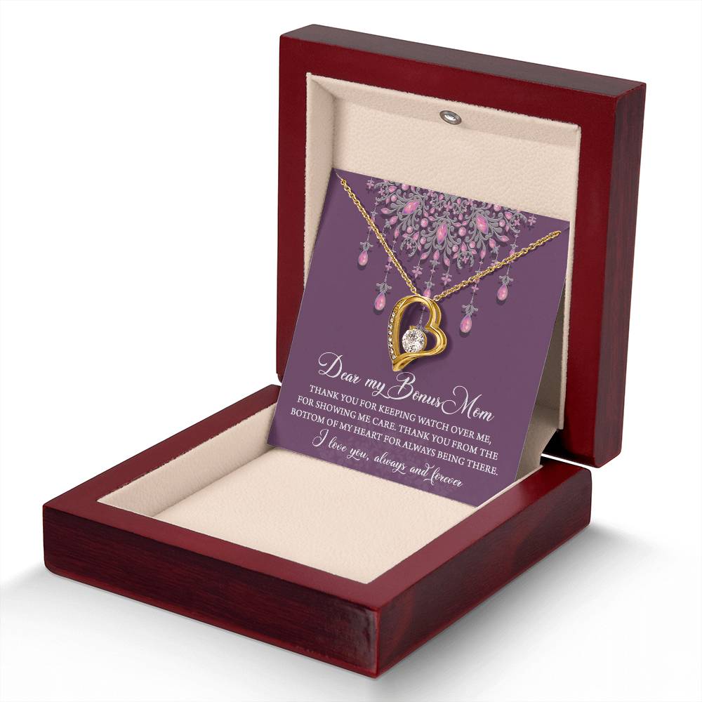 Dear my Bonus Mom Love Heart Necklace
