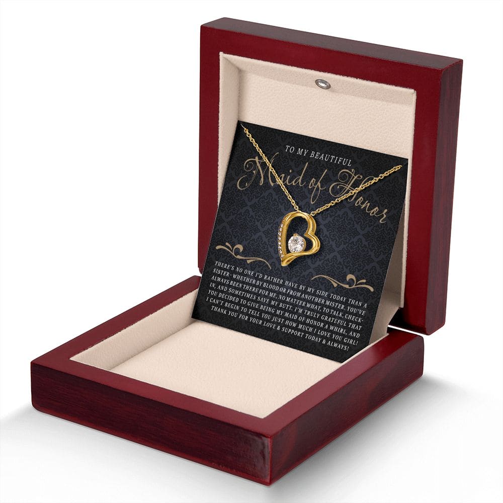 To My Beatiful Maid of Honor | Love Heart Necklace
