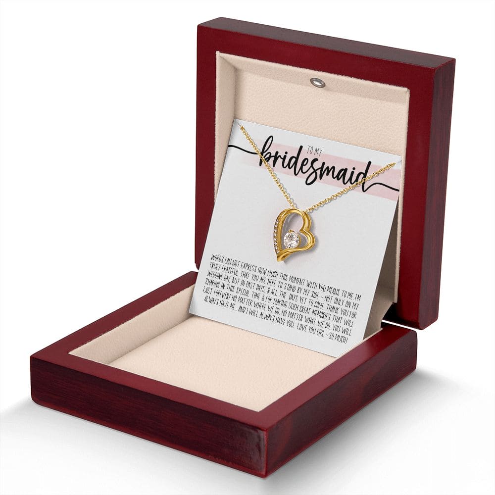 To My Bridesmaid, Last Forever | Love Heart Necklace