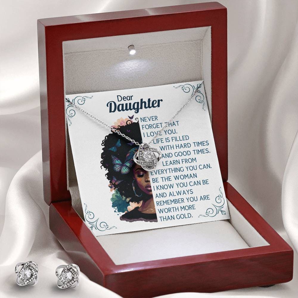 Dear Daughter worth more than Gold, Earring & Necklace Set