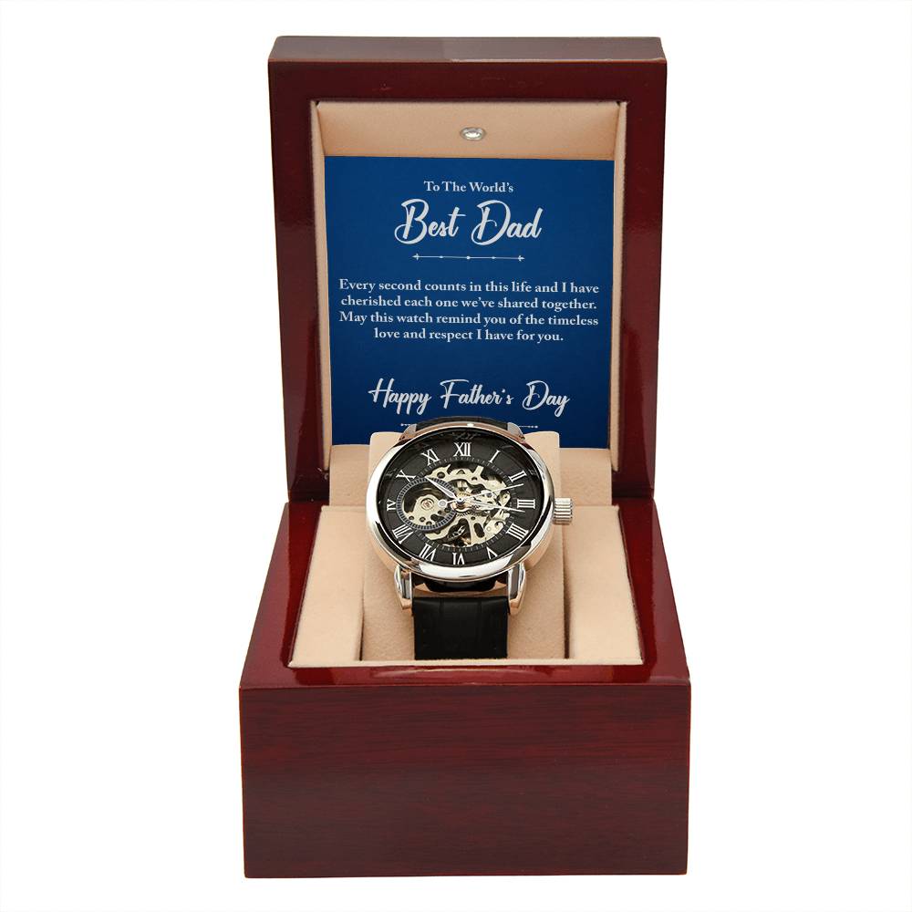 To The World's Best Dad Openwork Warch