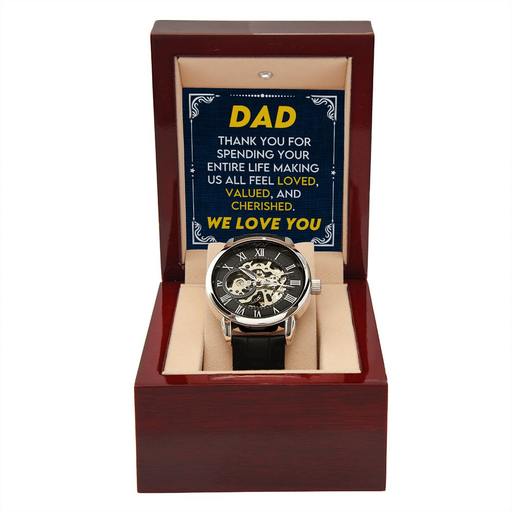 Dad, We Love You | Men's Openwork Watch