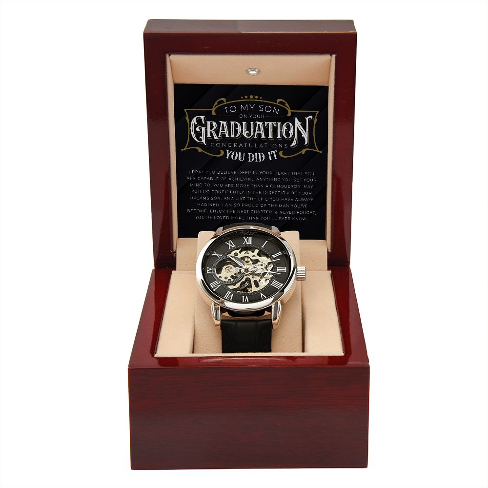 To My Son - You Did it | Men's Openwork Watch