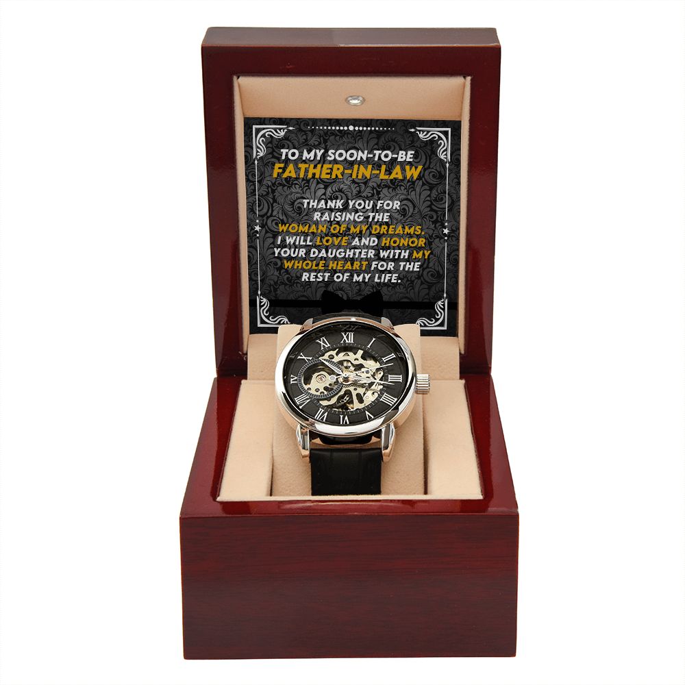 To My Father-in-law, Love and Honor | Men's Openwork Watch