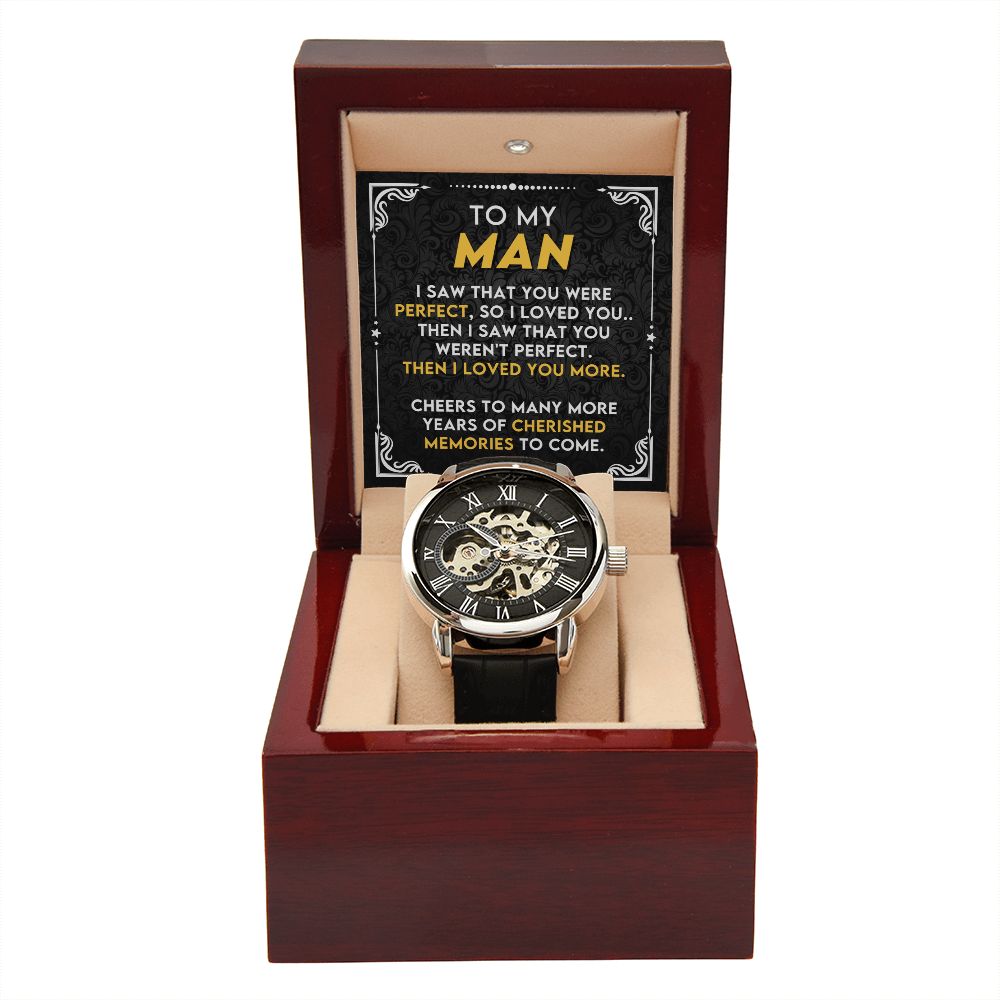 To My Man - Cherish and Memory | Men's Openwork Watch