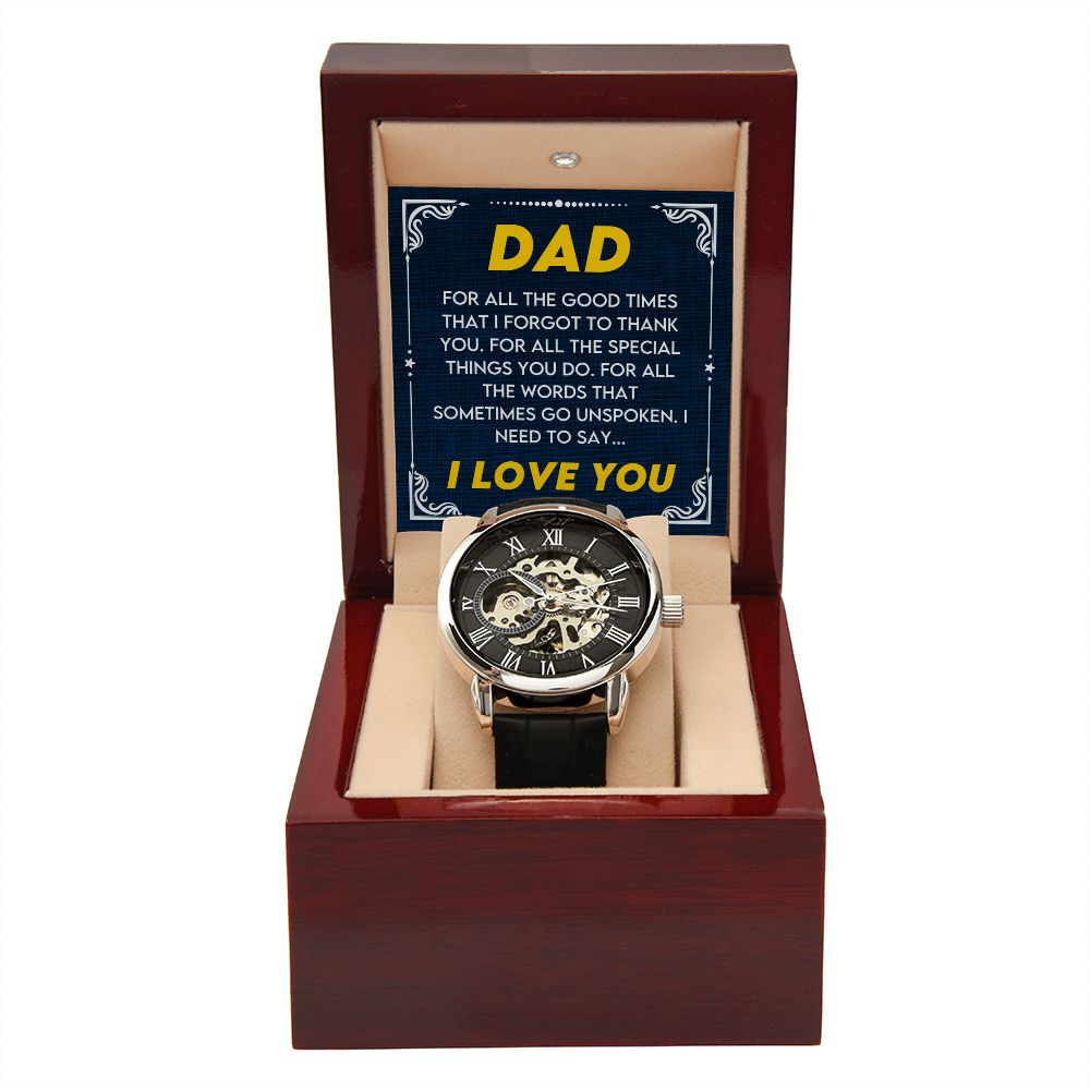 Dad, I Love You | Men's Openwork Watch