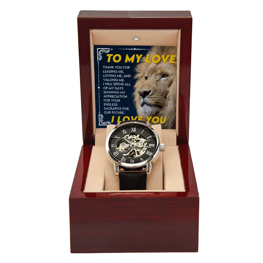 To My Love, I Love You | Men's Openwork Watch