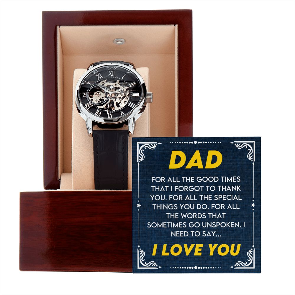 Dad, I Love You | Men's Openwork Watch