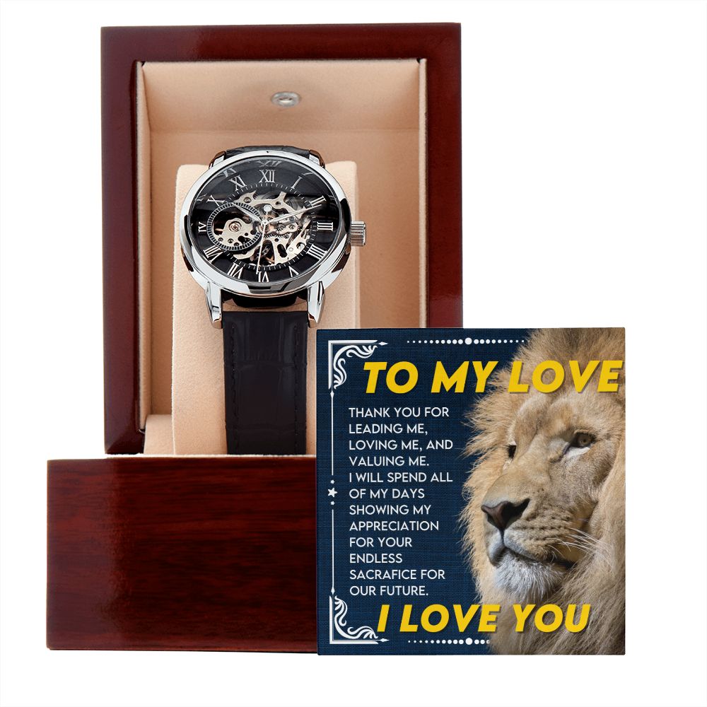 To My Love, I Love You | Men's Openwork Watch
