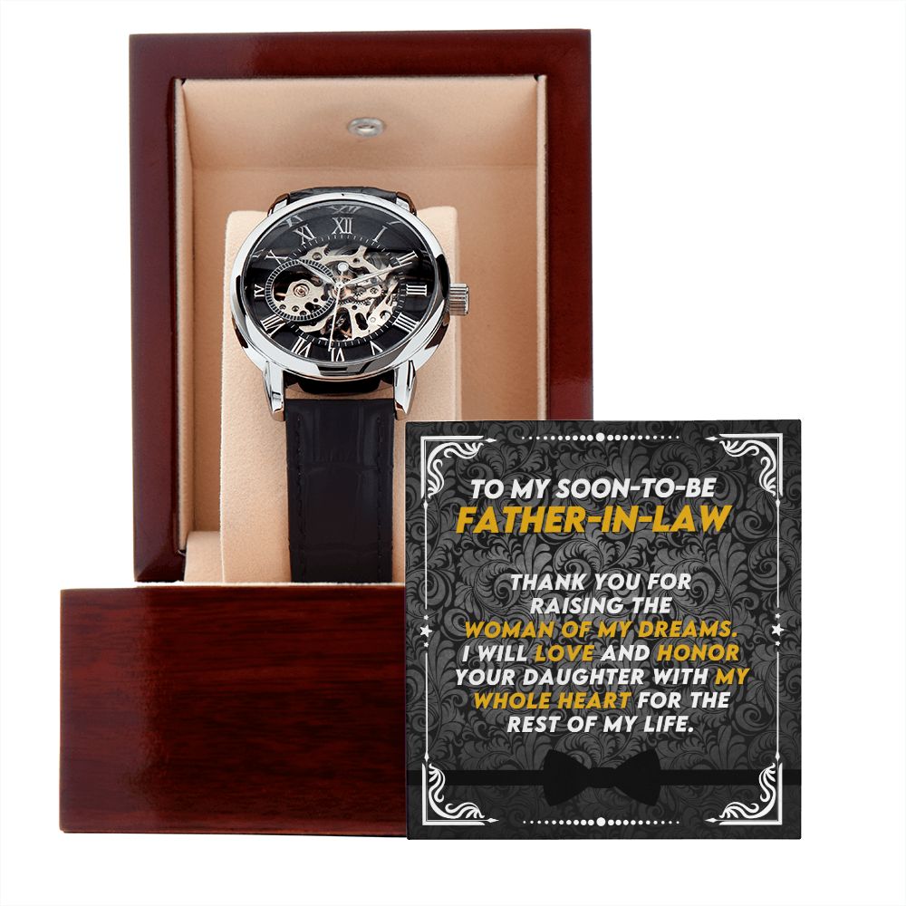 To My Father-in-law, Love and Honor | Men's Openwork Watch