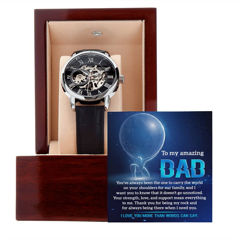 To My Amazing Dad Openwork Watch for Dad
