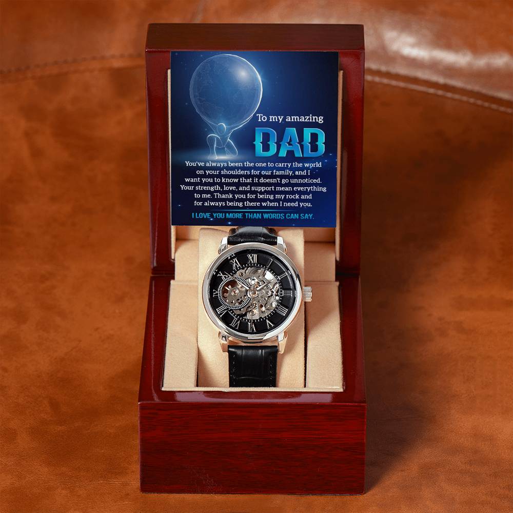 To My Amazing Dad Openwork Watch for Dad