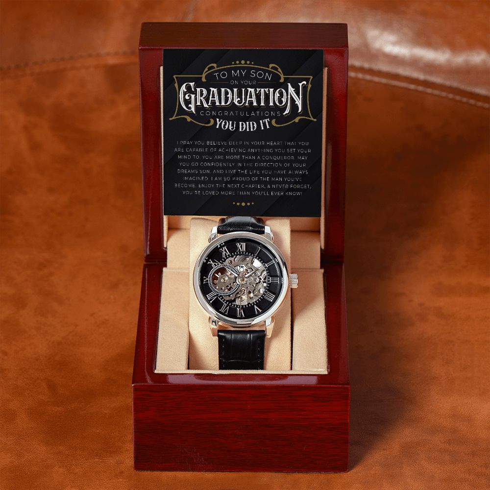 To My Son - You Did it | Men's Openwork Watch