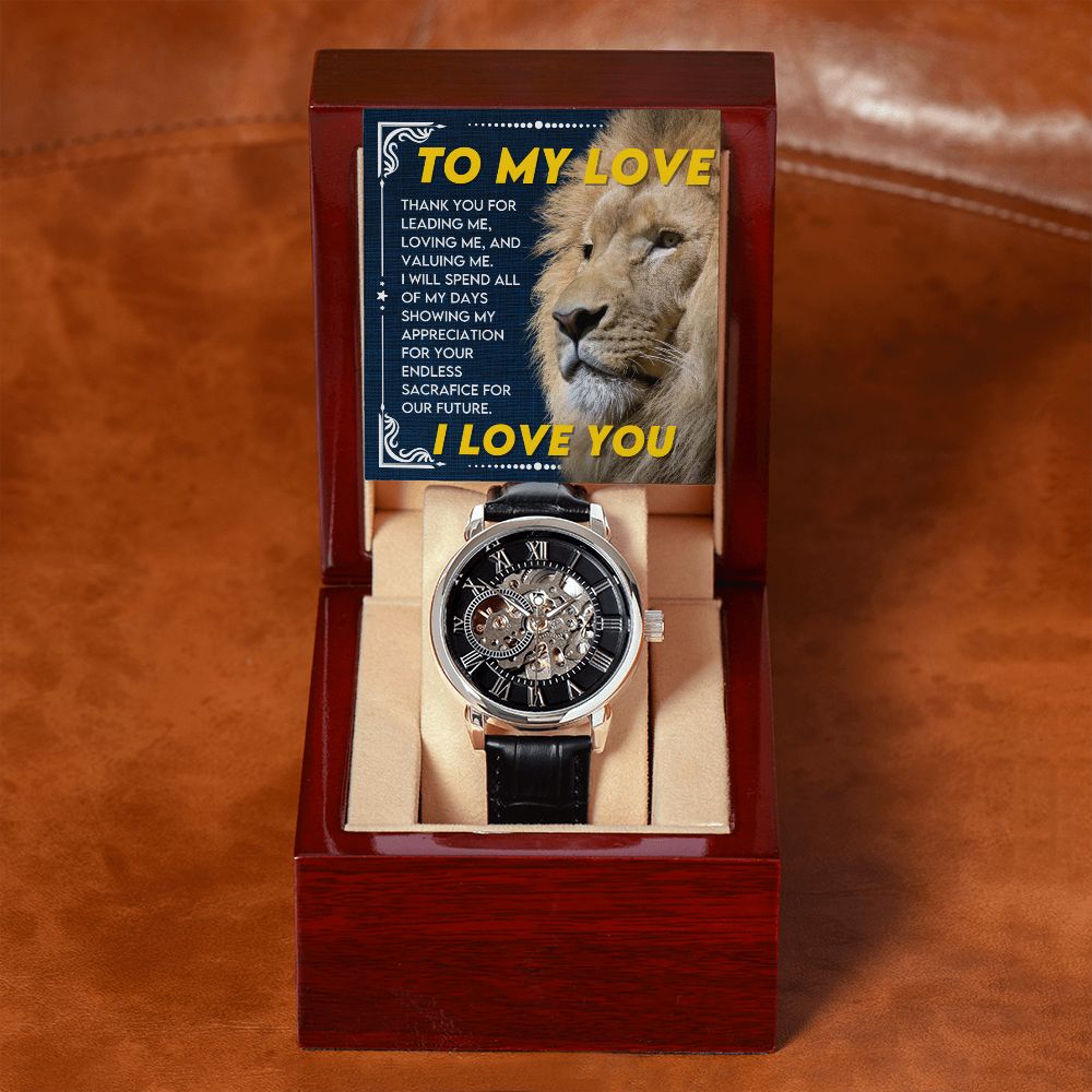 To My Love, I Love You | Men's Openwork Watch