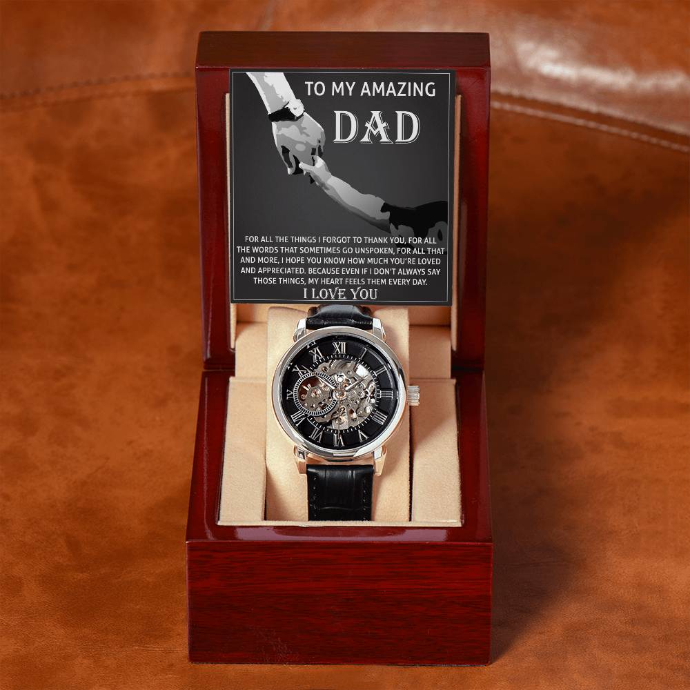 To My Amazing Dad: Openwork Watch
