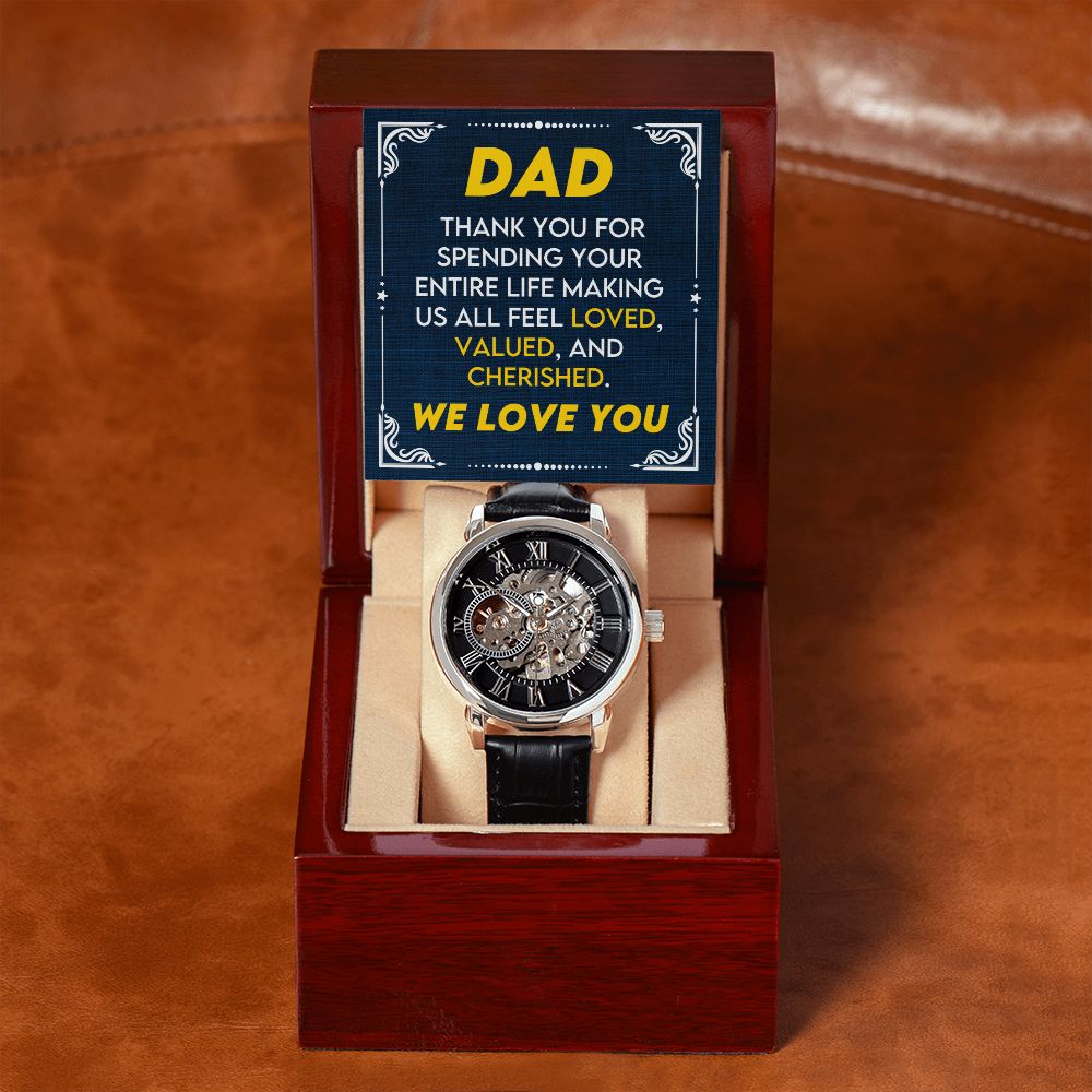 Dad, We Love You | Men's Openwork Watch