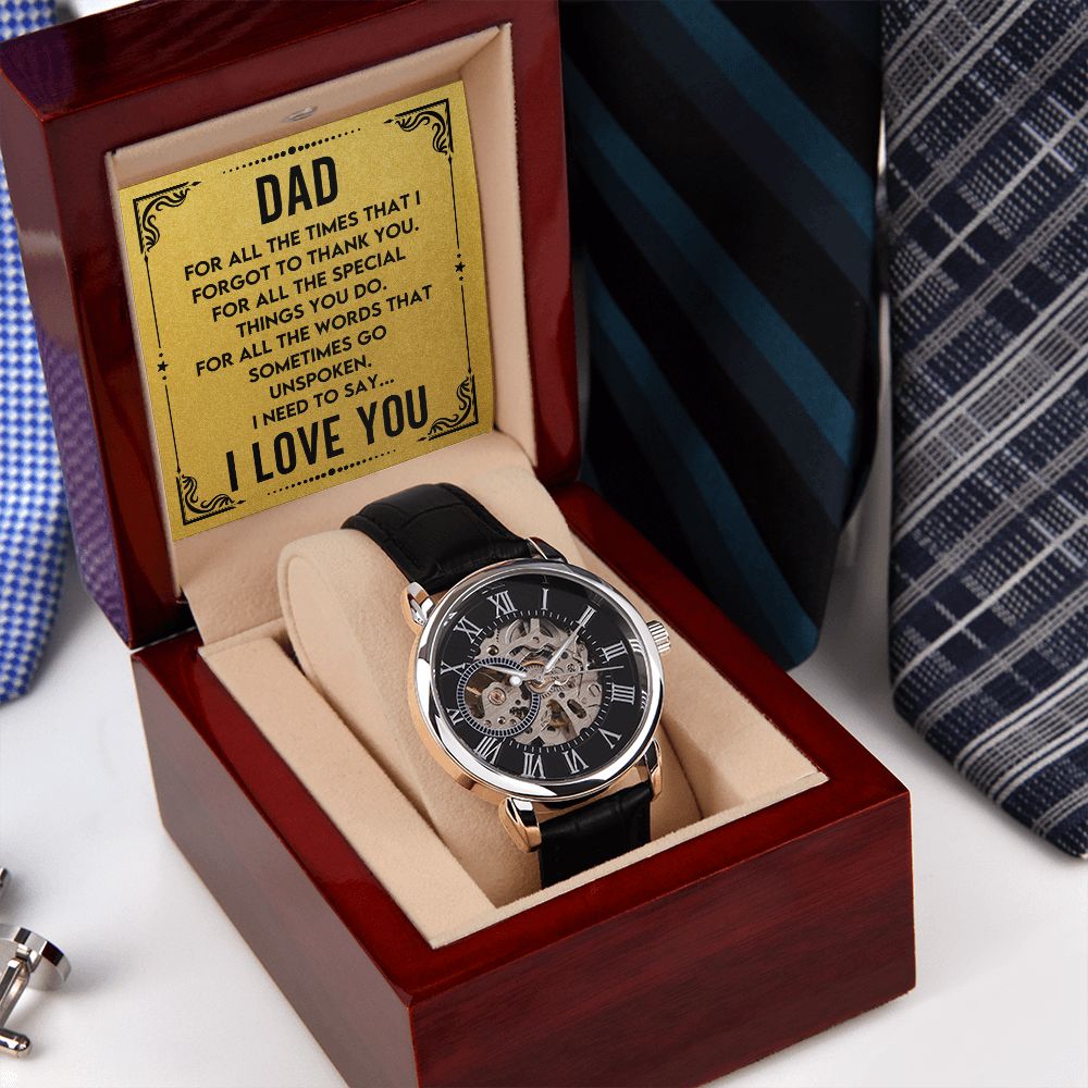 Dad - All the Times I forgot | Men's Openwork Watch