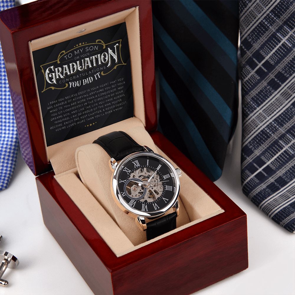 To My Son - You Did it | Men's Openwork Watch