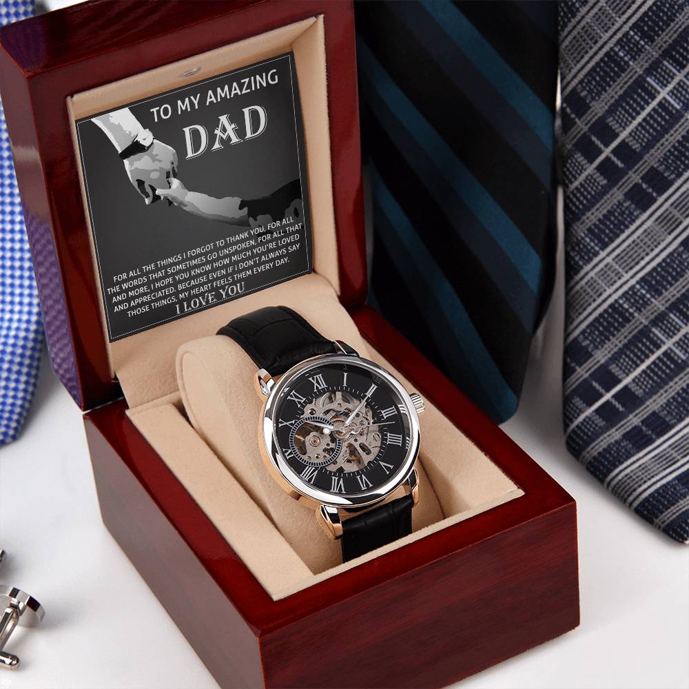 To My Amazing Dad: Openwork Watch